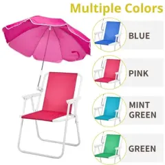 Karl Home Pink Metal Folding Beach Chair(Set of 1)