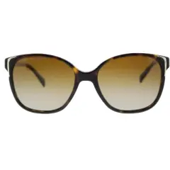 Prada PR01OS 2AU6E1 Womens Square Polarized Sunglasses Havana 55mm
