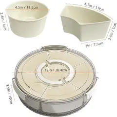 Attop Divided Serving Tray with Lid and Handle, Stackable Snackle Box Container for Fruits Candy Organizer