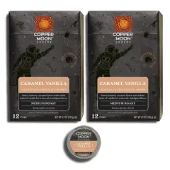 Copper Moon Caramel Vanilla Blend Medium Roast Coffee Pods - 24ct