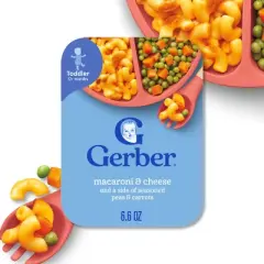 Gerber Baby Food Macaroni & Cheese with Seasoned Peas and Carrots Toddler Meals - 6.6oz