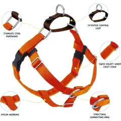 2 Hounds Design Freedom No Pull Dog Harness - Small, Medium & Large Dogs | Adjustable Dog Harness | Made in USA | 1" XL Rust