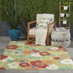 Waverly Sun & Shade "Pic-A-Poppy" Bluebell Indoor/Outdoor Area Rug by Nourison