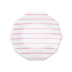 Daydream Society - Cerise Frenchie Striped Small Plates - Pack of 8 Paper Plates