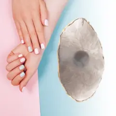 Unique Bargains Portable Ring Nail Art Palette Gray 1 Pc