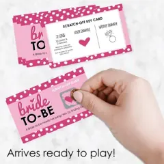 Big Dot of Happiness Bride-To-Be - Bridal Shower & Classy Bachelorette Party Game Scratch Off Cards - 22 Count