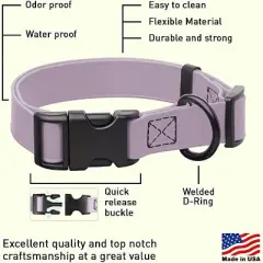 Dogline Biothane Waterproof Collar with QR Buckle Lavender
