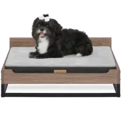 TailZzz Milo Wooden Pet Bed with Mattress  Small / Medium Dog Bed