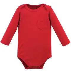 Hudson Baby Infant Boy Cotton Long-Sleeve Bodysuits 5pk, Pizza