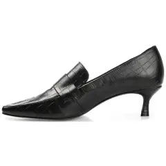 Journee Collection Womens Celina Kitten Heel Loafer Square Toe Pumps