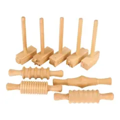 Dixon Kraft Clay or Dough Decorative Designs Hammers & Rollers - 9 Piece Set