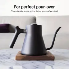 Fellow 1L Stagg Stovetop Kettle Matte Black: Stainless Steel Handle & Lid, 33.8 oz Capacity, Wash with Soap & Water
