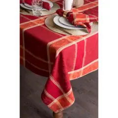 Design Imports Harvest Wheat Jacquard Tablecloth 70 Round