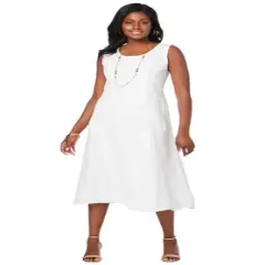 Jessica London Women&rsquo;s Plus Size Linen Fit & Flare Dress