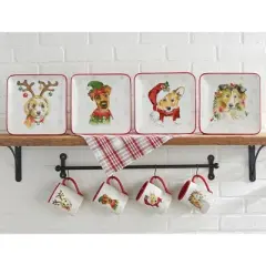 Park Designs Holiday Paws Salad Plate Set of 4