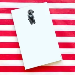 Preppy Black Lab 5" x 8" Winter Notepad by Ramus & Co (50 Heavyweight Tear-Off Sheets)