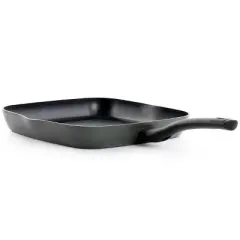 Oster Kingsway 11 Inch Aluminum Nonstick Square Grill Pan in Black