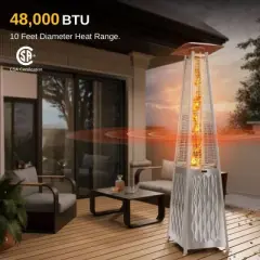 East Oak 18.23"x21.84" 48000 BTU Torch Patio Propane Outdoor Portable Heater Bronze Finish: Iron Frame, 10ft Heat Radius