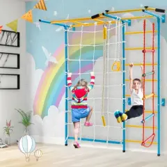 Costway 7 in 1 Kids Indoor Gym Playground Swedish Wall Ladder Children Home Climbing Gym