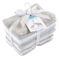 Little Treasure Baby Boy Rayon from Bamboo Luxurious Washcloths, Light Blue Gray, One Size
