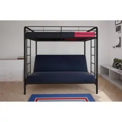 Twin Over Futon Leonora Metal Bunk Bed - Room & Joy