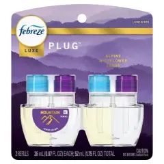 Febreze Fade Defy Plug Air Freshener & Odor Fighter - Mountain - 0.87 fl oz/2pk