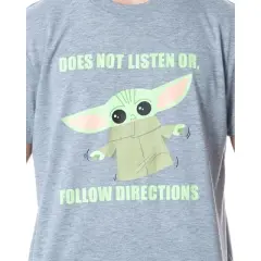 Star Wars Men's The Mandalorian Baby Yoda Grogu Cartoon Sleep Pajama Set Multicolored