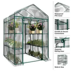 Home-Complete Walk in Greenhouse with PVC Cover Clear