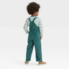 Toddler Boys' 2pc Long Sleeve T-Shirt and Corduroy Overalls Set - Cat & Jack&trade; Teal Green