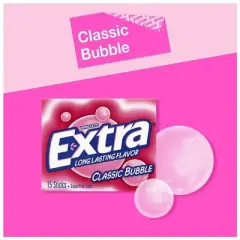 Extra Bubblegum Chewing Gum Classic Bubble Gum - 15 ea