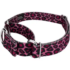 Country Brook Petz - Pink Leopard Martingale Dog Collar