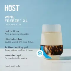 HOST Freeze XL Cooling Cup, Double Walled Insulated Freezable Drink Chilling Tumbler with Freezing Gel, 12 Ounces - Set of 1, Tortoise