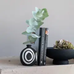 Storied Home Mango Wood Footed Bowl, Black