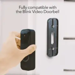 Wasserstein No-Drill Mount for Blink Video Doorbell - Wall Mount/Mounting Bracket for Blink Security Wireless System (Black)