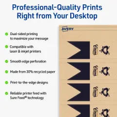 Avery Banner Rectangle Flag Tags, 1" x 3", Kraft Brown, 160 Total