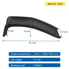 8" Lift Steel Car Ramp 8000 Lbs Capacity, 4000 Lbs Per Ramps, Heavy Duty Truck Ramps for Car Repair or Vehicle Maintenance, 2 Pack Car Ramps, Black