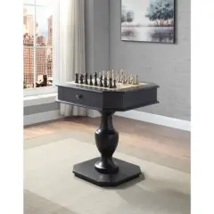 DSVIMOY Game Tables, Game Table with 2 Drawers, Game Table with Reversible Game Board for Adults and Kids, Black, 28"*28"*30"