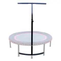 LEAPS & REBOUNDS 40" Adjustable Stability Bar Attachment with 40" Mini Fitness Trampoline and Home Gym Rebounder for Cardio Exercises, Orange
