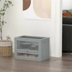 Gulches Two Level Gray Hamster Cage with Openable Top and Front Door