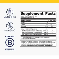 Metagenics OmegaGenics Fish Oil 2400mg, High Potency Omega-3, Heart & Immune Support, Lemon Flavor, Non-GMO, Gluten-Free, 30 Servings