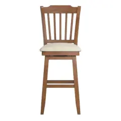 29" South Hill Slat Back Wood Swivel Height Barstool - Inspire Q