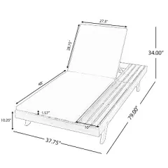 Christopher Knight Home Dara Outdoor Acacia Wood Adjustable Chaise Lounge with Cushion and Flat Storage Surface (Set of 2)