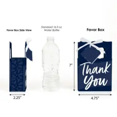 Big Dot of Happiness Navy Blue Elegantly Simple - Guest Party Favor Boxes - Set of 12