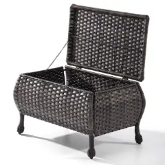 UPTIOT Rectangular Wicker Outdoor Coffee Table Brown