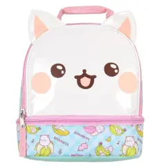Bananya Lunch Tote 3D Character Dual Compartment Insulated Lunch Box Blue