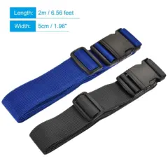 Unique Bargains Travel Luggage Adjustable Buckle Outdoor Bag Suitcase Belts 2in1 Set