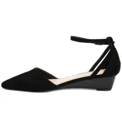 Journee Collection Womens Arkie Buckle Pointed Toe Sliver Wedge