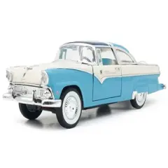 1955 Ford Crown Victoria Light Blue and White 1/18 Diecast Model Car by Road Signature