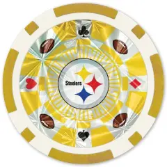 MasterPieces Casino Style 20 Piece 11.5 Gram Poker Chip Set NFL Pittsburgh Steelers Gold Edition