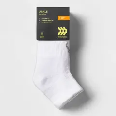 Women's Cushioned 6+1 Bonus Pack Ankle Athletic Socks - All in Motion&trade; White 4-10